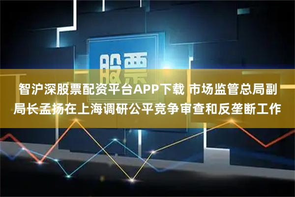 智沪深股票配资平台APP下载 市场监管总局副局长孟扬在上海调研公平竞争审查和反垄断工作