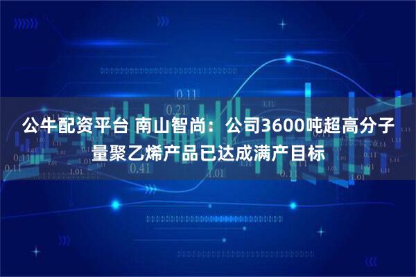 公牛配资平台 南山智尚：公司3600吨超高分子量聚乙烯产品已达成满产目标
