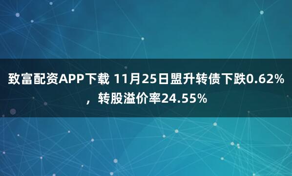 致富配资APP下载 11月25日盟升转债下跌0.62%，转股溢价率24.55%