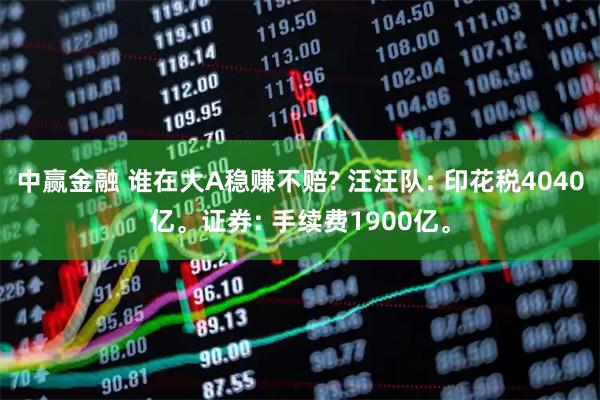 中赢金融 谁在大A稳赚不赔? 汪汪队: 印花税4040亿。证券: 手续费1900亿。