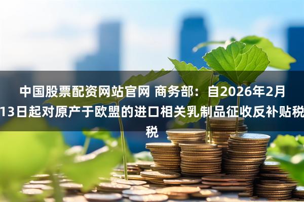 中国股票配资网站官网 商务部：自2026年2月13日起对原产于欧盟的进口相关乳制品征收反补贴税